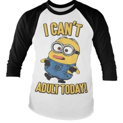 Minions - I Can't Adult Today Baseball Long Sleeve Tee