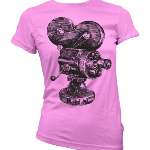 Movie Camera Sketch Girly T-Shirt