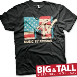 MTV Distressed USA-Flag Big & Tall T-Shirt