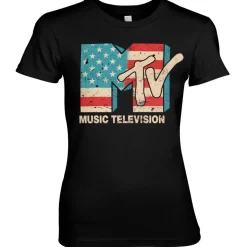 MTV Distressed USA-Flag Girly Tee