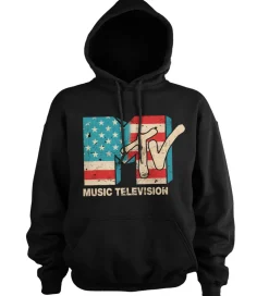 MTV Distressed USA-Flag Hoodie