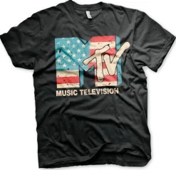 MTV Distressed USA-Flag T-Shirt