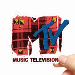 MTV Plaid Logo Sticker