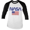 NASA - Old Glory Baseball Long Sleeve Tee