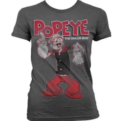 Popeye Distressed Sailor Man Girly T-Shirt