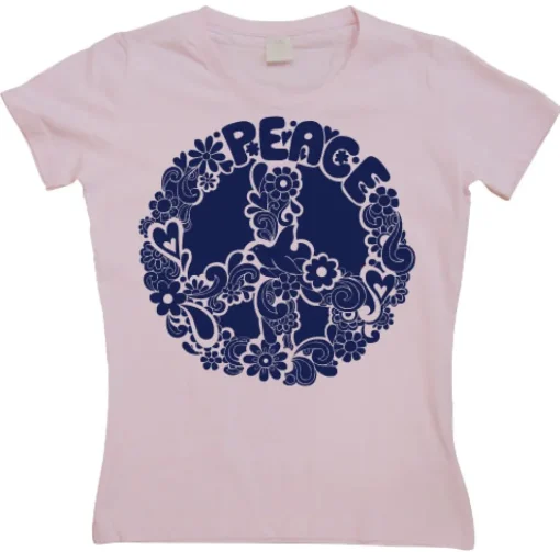 Psychedelic Peace Sign Girly T-shirt