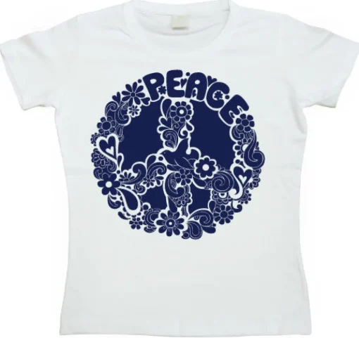 Psychedelic Peace Sign Girly T-shirt
