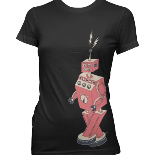 Retro Robotwalk Girly Tee