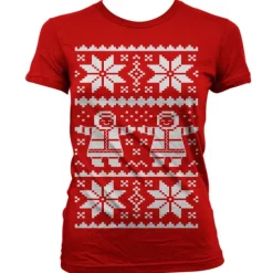 Retro X-Mas Knit Pattern Girly T-Shirt