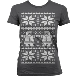 Retro X-Mas Knit Pattern Girly T-Shirt