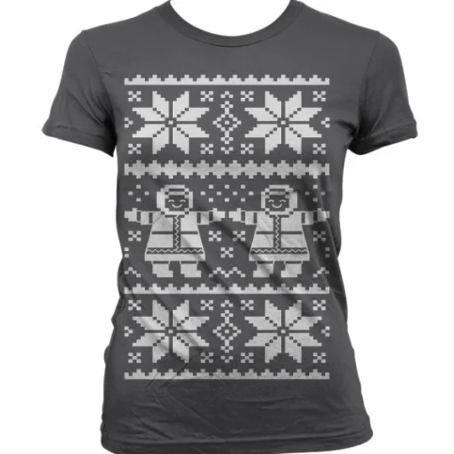 Retro X-Mas Knit Pattern Girly T-Shirt