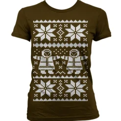 Retro X-Mas Knit Pattern Girly T-Shirt