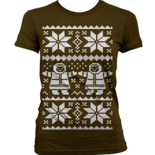 Retro X-Mas Knit Pattern Girly T-Shirt