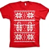 Retro X-Mas Knit Pattern T-Shirt
