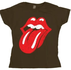 Rolling Stones Distressed Tongue Girly T- shirt