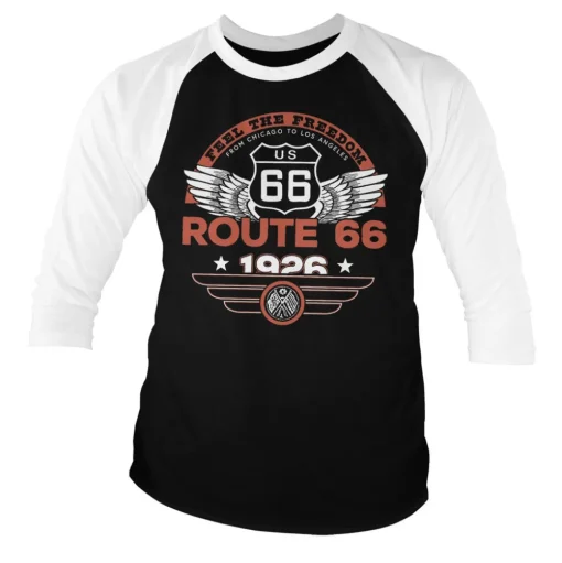 Route 66 - Feel The Freedom Baseball 3/4 Sleeve Tee