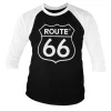 Route 66 Logo Baseball 3/4 Sleeve Tee