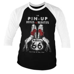 Route 66 Pin-Ups Baseball 3/4 Sleeve Tee