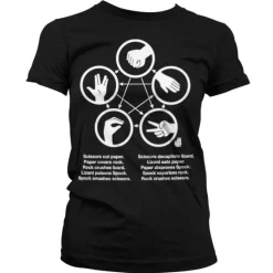Sheldons Rock-Paper-Scissors-Lizard Game Girly T-Shirt