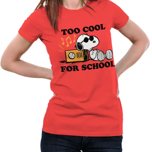 Snoopy - Too Cool For School Girly Tee