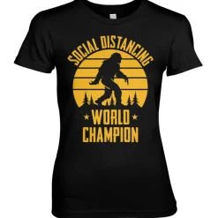 Social Distancing World Champion Girly Tee