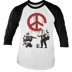 Soldiers Painting CND Sign Baseball Long Sleeve Tee