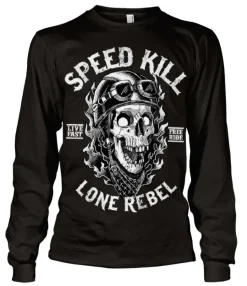 Speed Kills - Lone Rebel Long Sleeve Tee