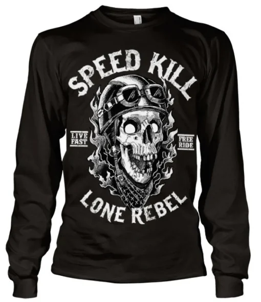 Speed Kills - Lone Rebel Long Sleeve Tee