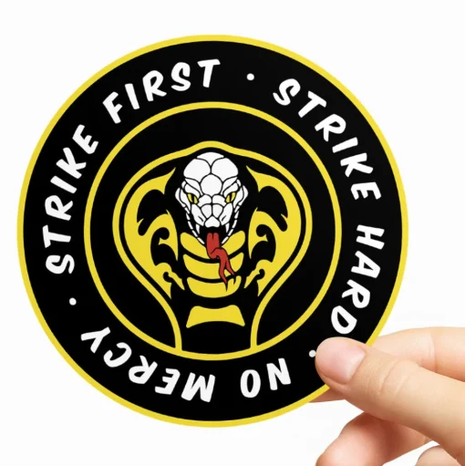 Strike First, Strike Hard, No Mercy Round Sticker