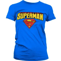 Superman Blockletter Logo Girly T-Shirt