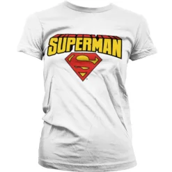 Superman Blockletter Logo Girly T-Shirt