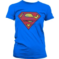 Superman Washed Shield Girly T-Shirt