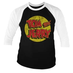 Tom & Jerry Washed Logo Baseball 3/4 Sleeve Tee