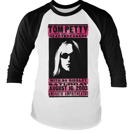 Tom Petty - Amsouth Poster T-Shirt Baseball Long Sleeve Tee