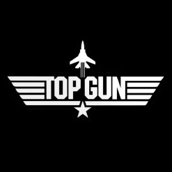 Top Gun BW Logo Sticker