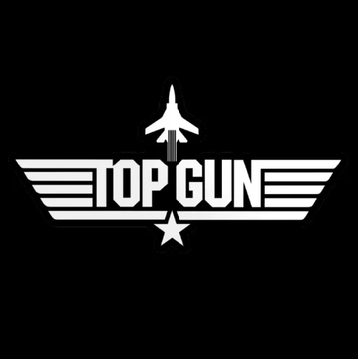 Top Gun BW Logo Sticker