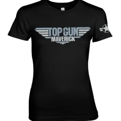 Top Gun Maverick Distressed Logo Girly Tee