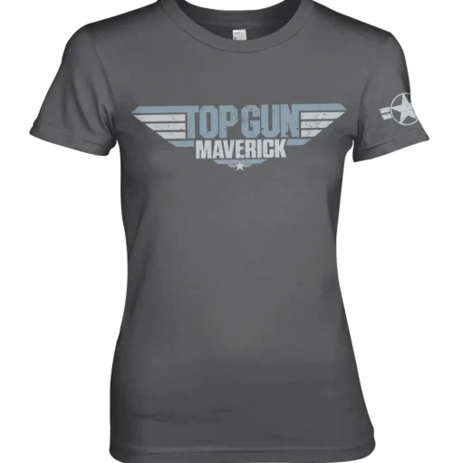 Top Gun Maverick Distressed Logo Girly Tee