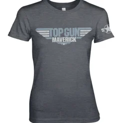 Top Gun Maverick Distressed Logo Girly Tee