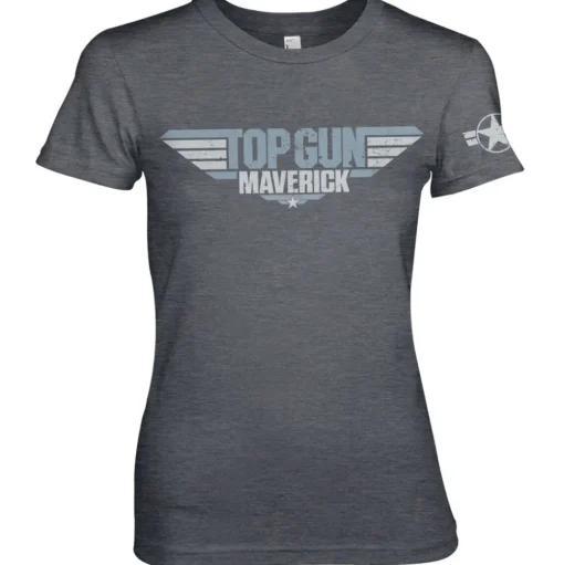 Top Gun Maverick Distressed Logo Girly Tee