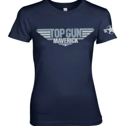 Top Gun Maverick Distressed Logo Girly Tee