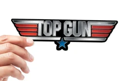 Top Gun Metal Logo Sticker