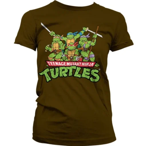 Turtles Distressed Group Girly T-shirt