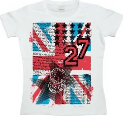 UK Flag 27 Grunge Girly T-shirt