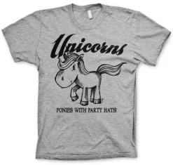 Unicorns - Ponies With Party Hats T-Shirt