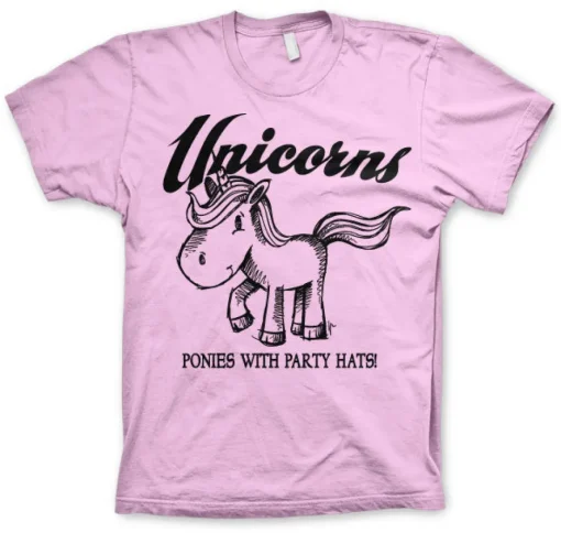 Unicorns - Ponies With Party Hats T-Shirt