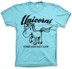 Unicorns - Ponies With Party Hats T-Shirt