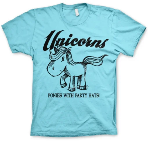 Unicorns - Ponies With Party Hats T-Shirt