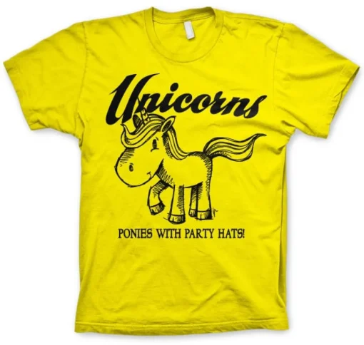 Unicorns - Ponies With Party Hats T-Shirt