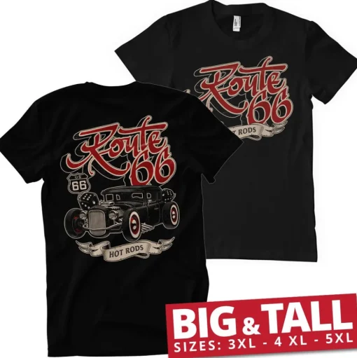 US 66 Hot Rods Big & Tall T-Shirt